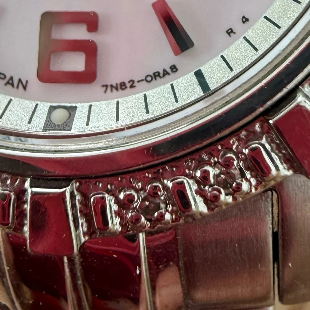 Seiko ladies coutura stainless steel diamond watch NEW BATTERY